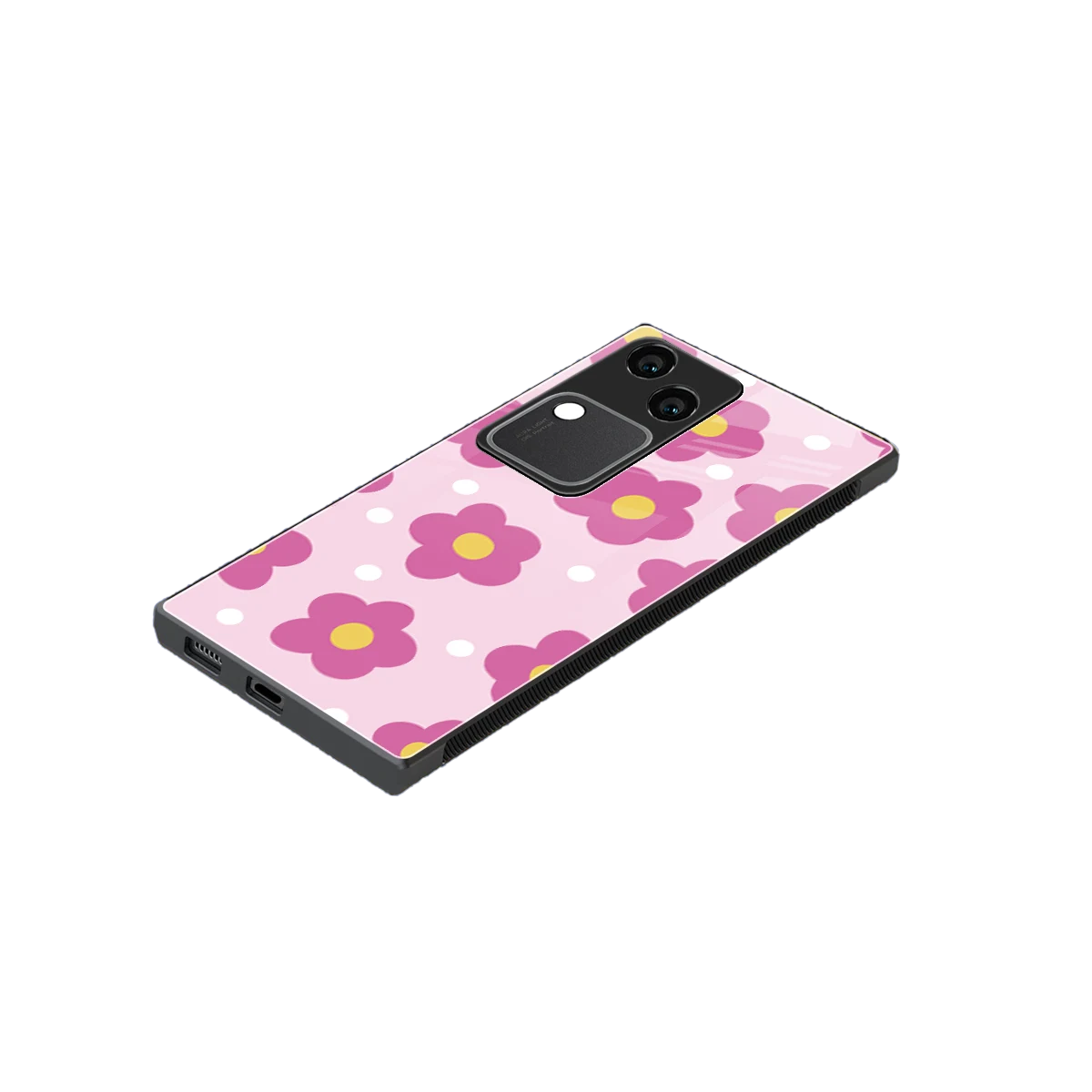 Candy Flower stylish phone case for vivo v30 | glossy glass and slim fit