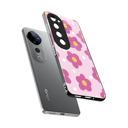 Candy Flower sleek vivo v40 pro cover with tempered glass back and TPU edges