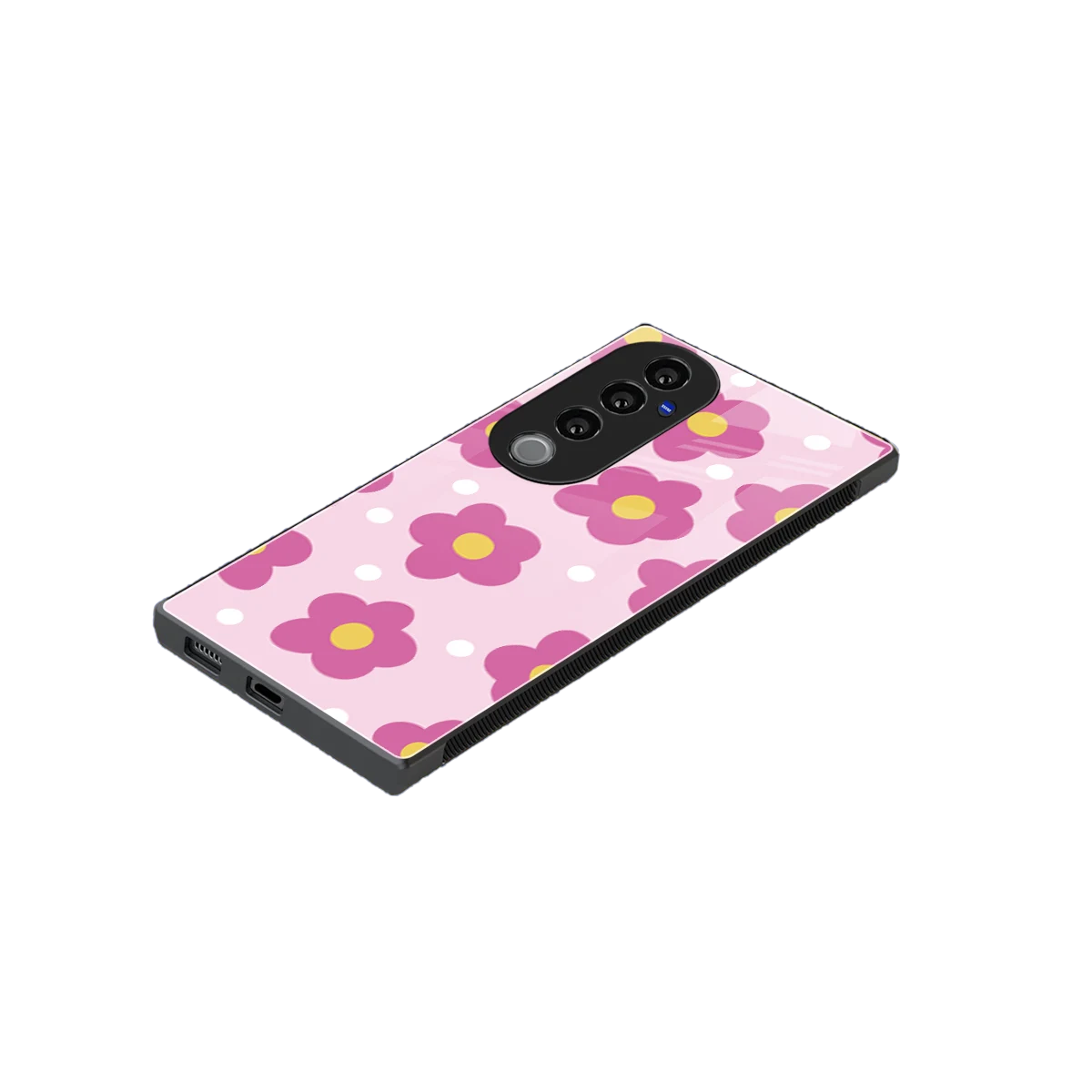 Candy Flower stylish phone case for vivo v40 pro | glossy glass and slim fit