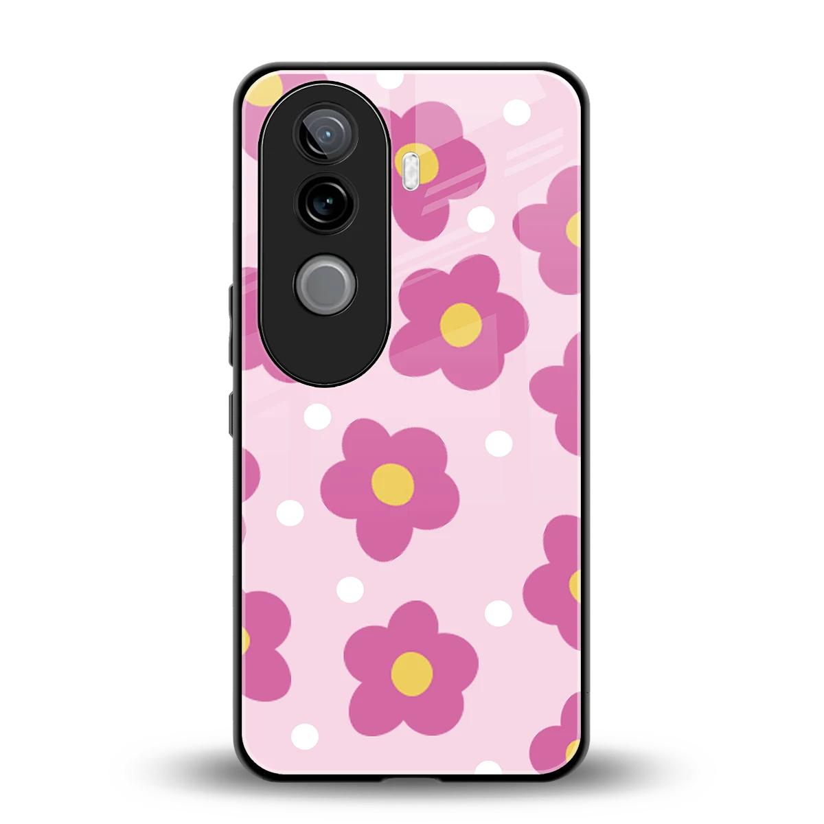 Candy Flower back phone cover | glass case for vivo v40e