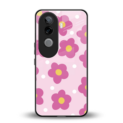 Candy Flower back phone cover | glass case for vivo v40e