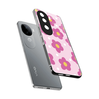 Candy Flower sleek vivo v40e cover with tempered glass back and TPU edges
