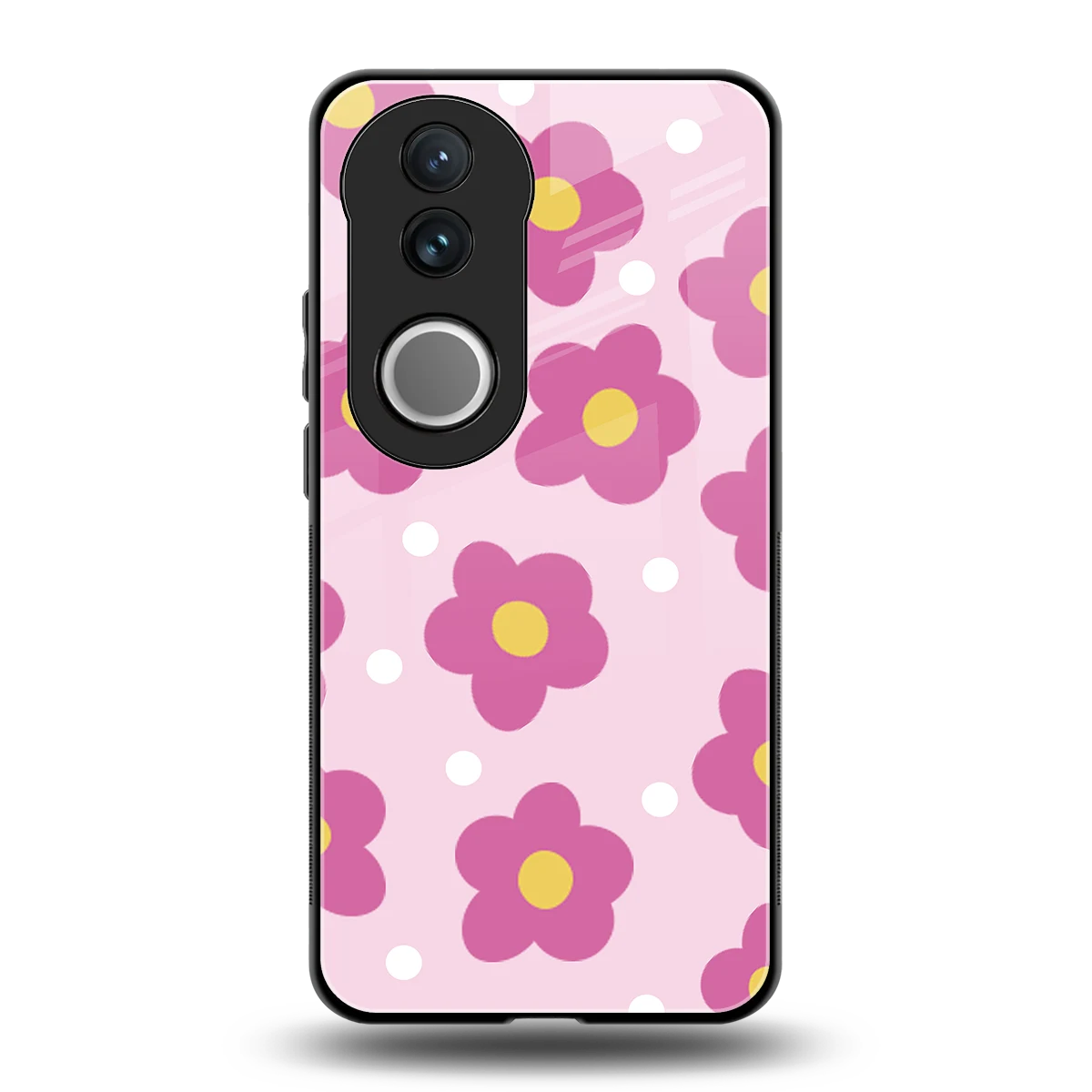 Candy Flower back phone cover | glass case for vivo v50