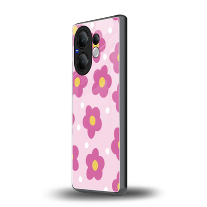 Candy Flower vivo v60 mobile cover | shockproof glass phone case