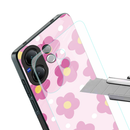 Candy Flower stylish phone case for vivo v60 | glossy glass and slim fit