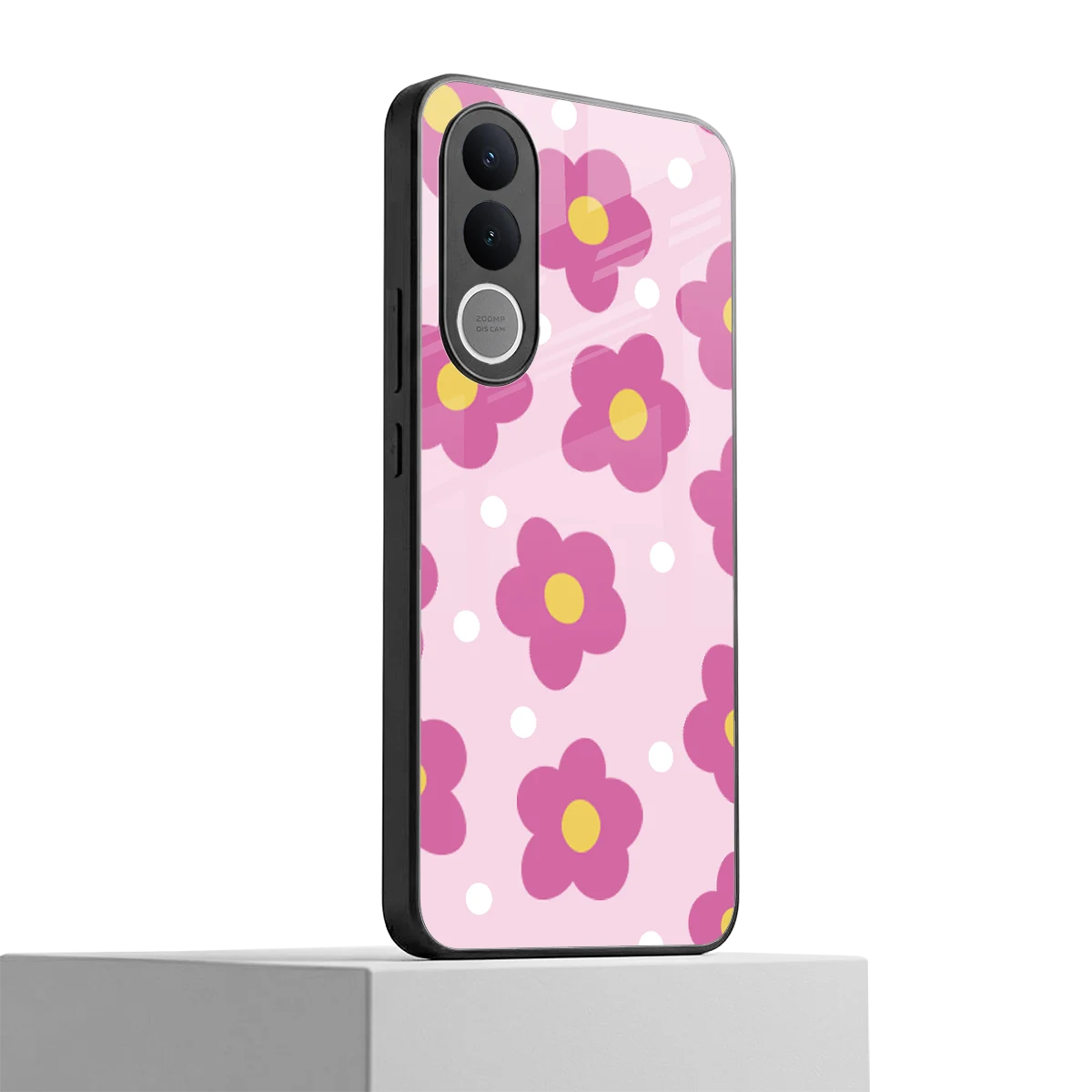Candy Flower vivo v70 fe mobile cover | shockproof glass phone case