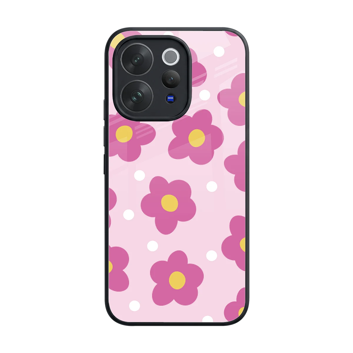 Candy Flower back phone cover | glass case for vivo v70