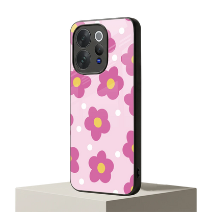 Candy Flower vivo v70 mobile cover | shockproof glass phone case