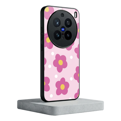 Candy Flower vivo x200 pro mobile cover | shockproof glass phone case