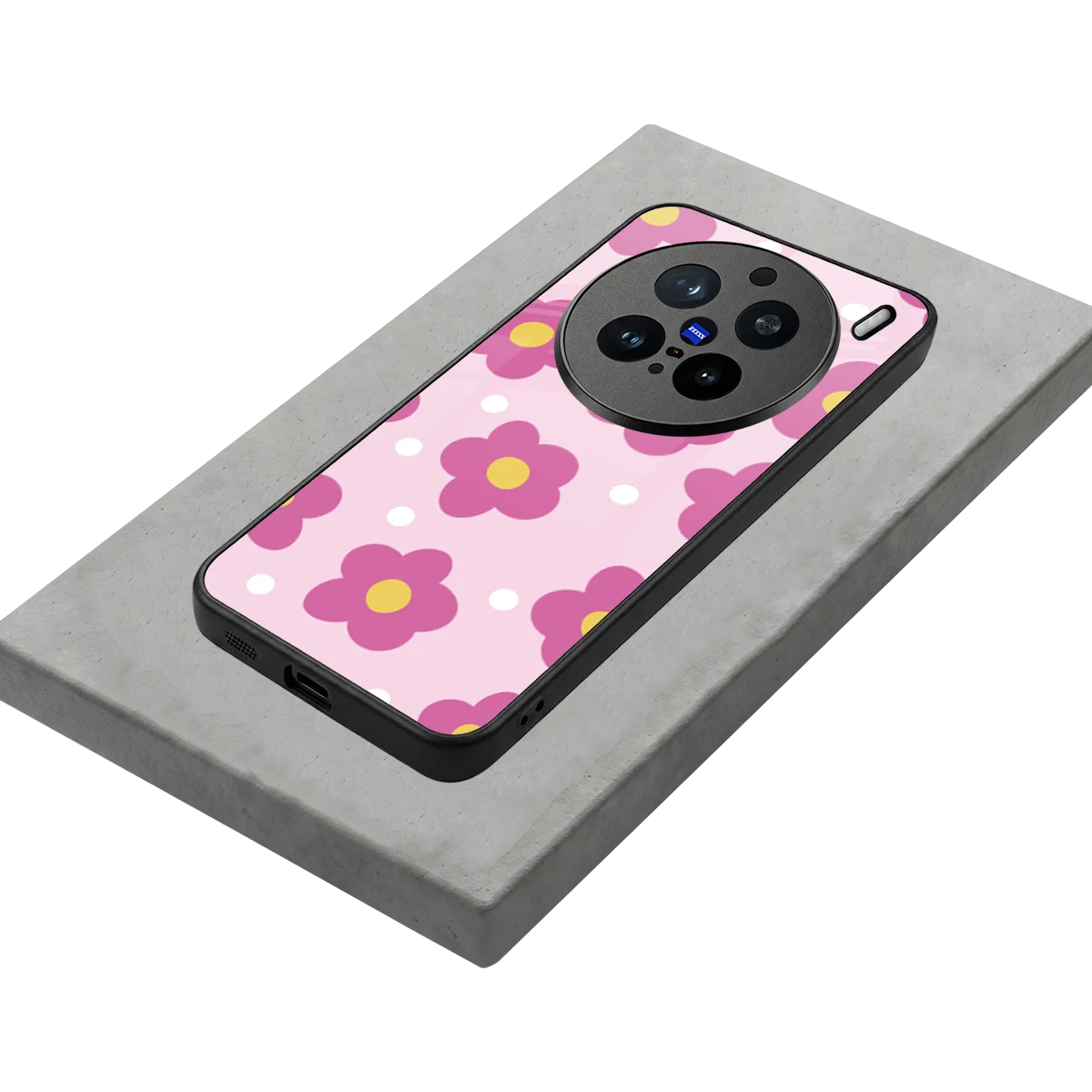 Candy Flower stylish phone case for vivo x200 pro | glossy glass and slim fit