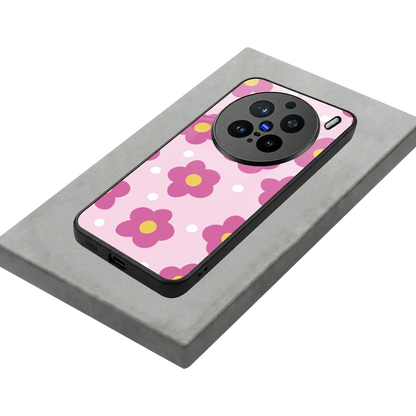 Candy Flower stylish phone case for vivo x200 pro | glossy glass and slim fit