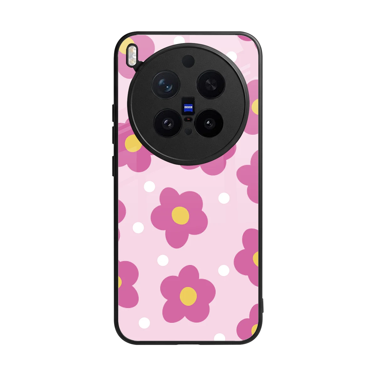 Candy Flower back phone cover | glass case for vivo x300 pro