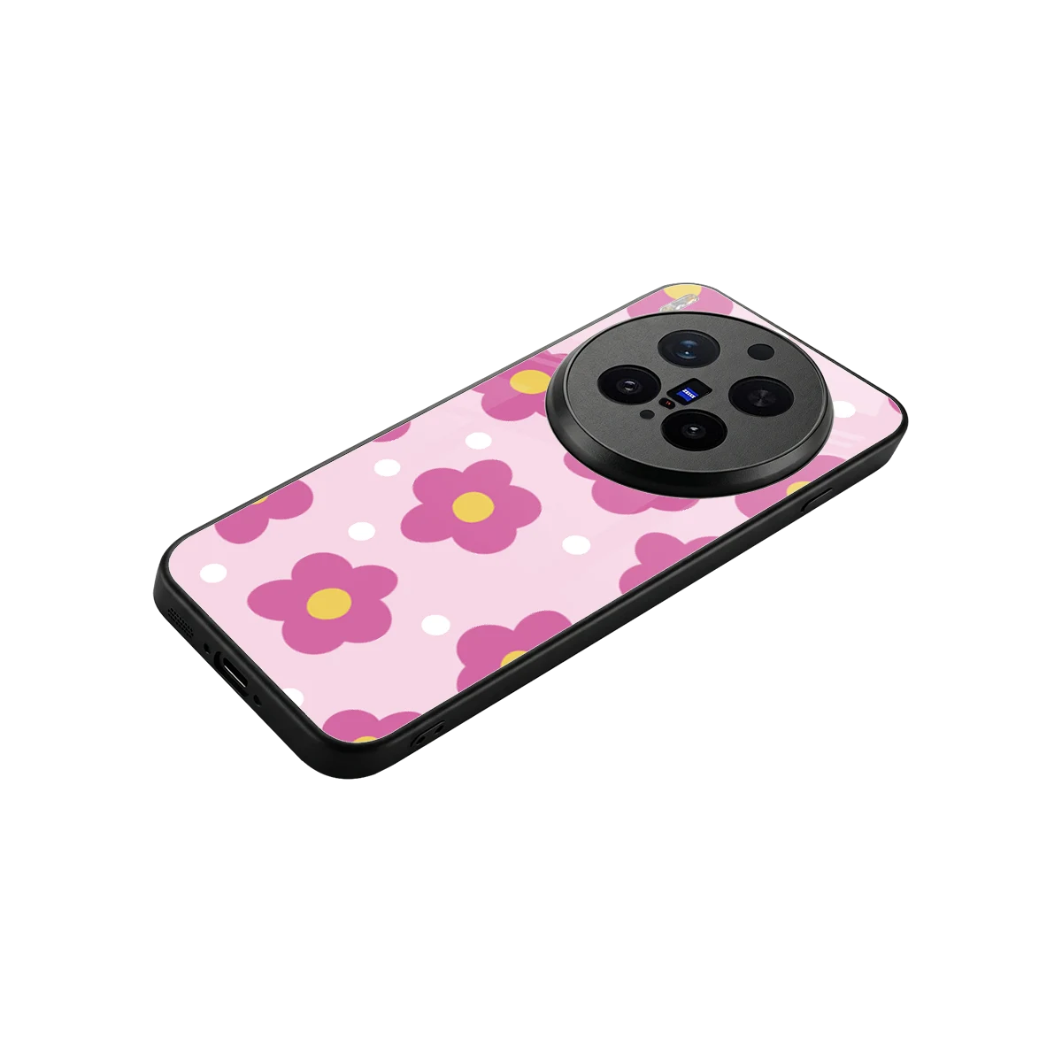 Candy Flower stylish phone case for vivo x300 pro | glossy glass and slim fit