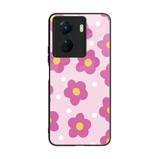 Candy Flower back phone cover | glass case for vivo y16