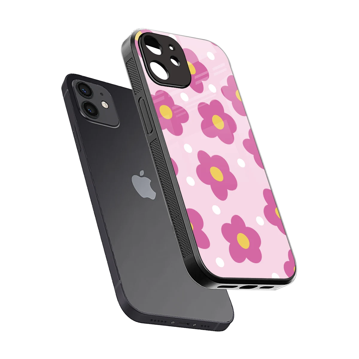 Candy Flower sleek iphone 12 cover with tempered glass back and TPU edges
