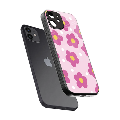 Candy Flower sleek iphone 11 cover with tempered glass back and TPU edges