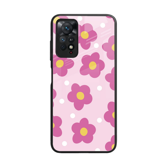 Candy Flower back phone cover | glass case for redmi note 11 pro