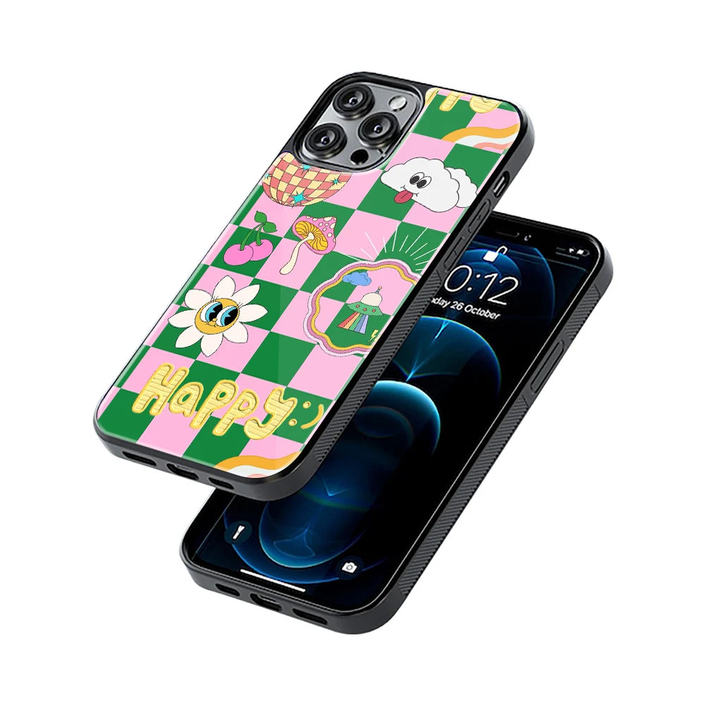 Protective Glass Back Phone Case Compatible with iPhone, Samsung, OnePlus, Pixel & More