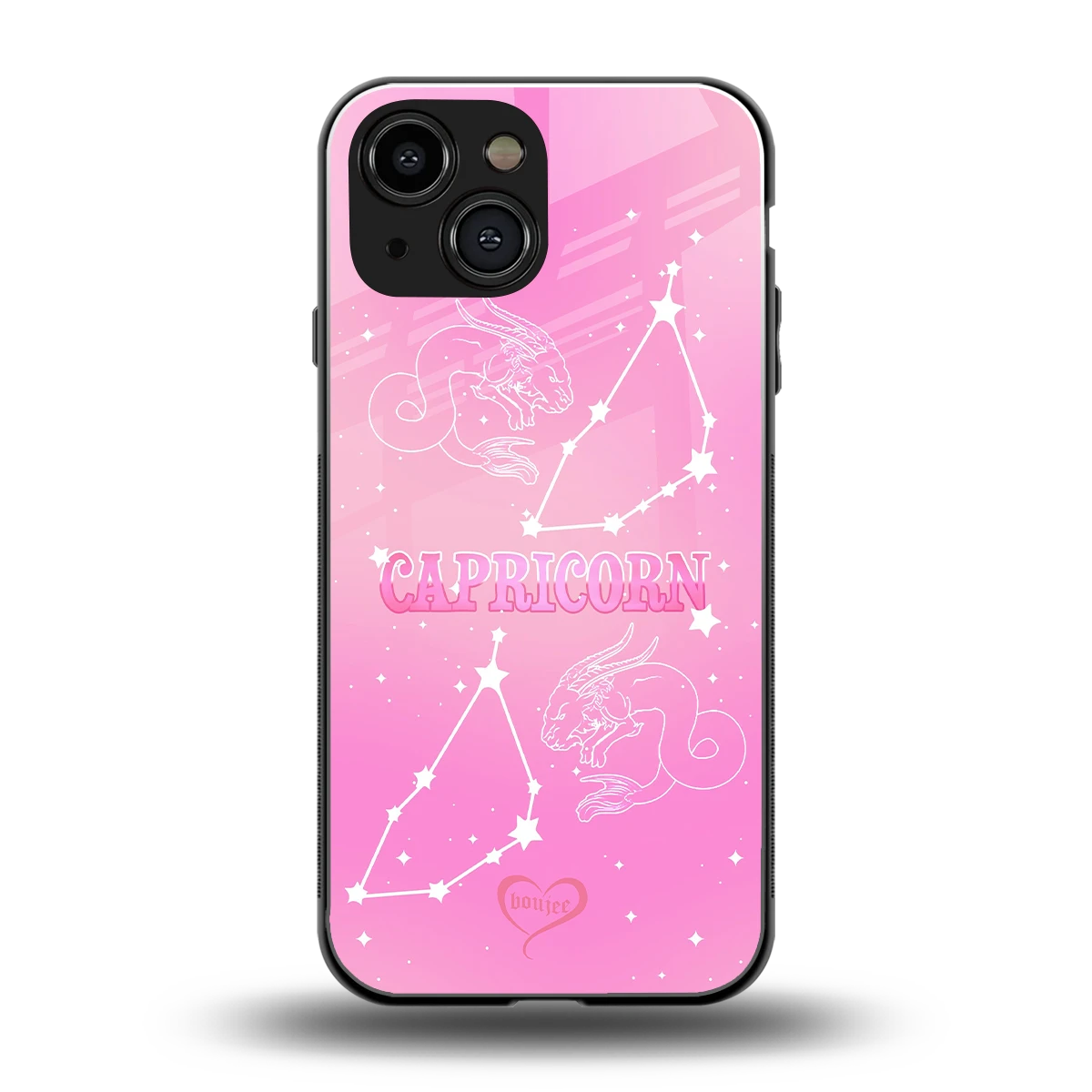 Capricorn Aura back phone cover | glass case for iphone 13 mini