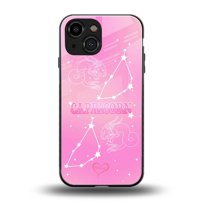 Capricorn Aura back phone cover | glass case for iphone 13 mini