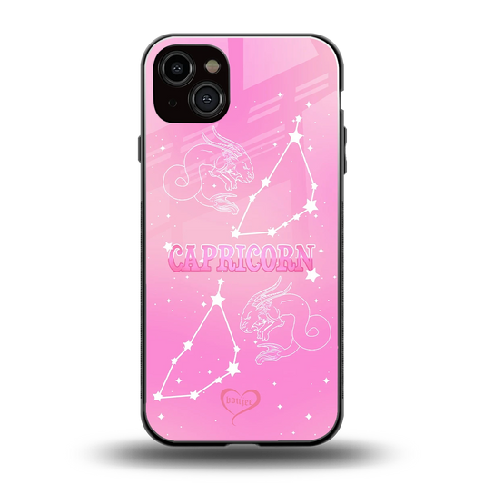 Capricorn Aura back phone cover | glass case for iphone 14 plus