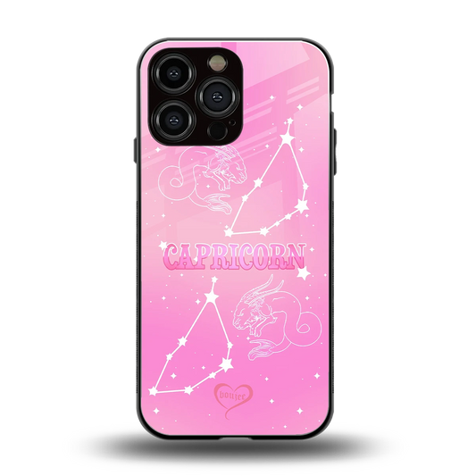 Capricorn Aura back phone cover | glass case for iphone 15 pro max