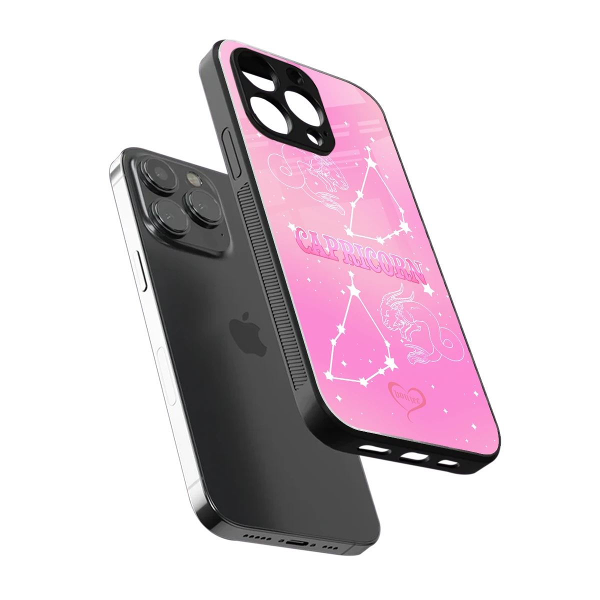 Capricorn Aura sleek iphone 15 pro max cover with tempered glass back and TPU edges