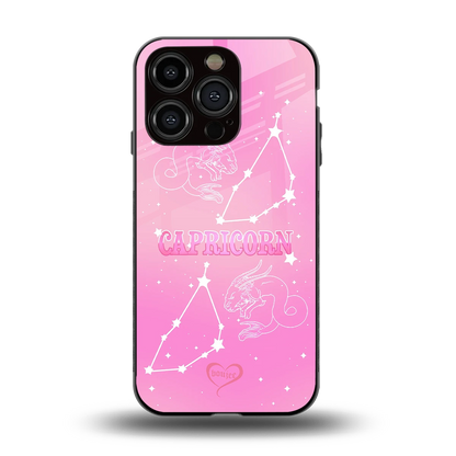 Capricorn Aura back phone cover | glass case for iphone 15 pro