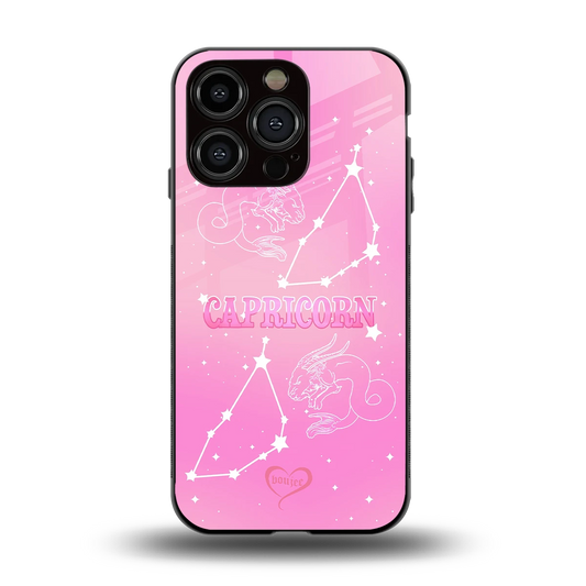 Capricorn Aura back phone cover | glass case for iphone 15 pro