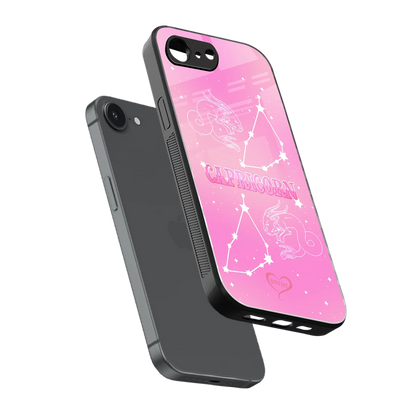 Capricorn Aura sleek iphone 16e cover with tempered glass back and TPU edges