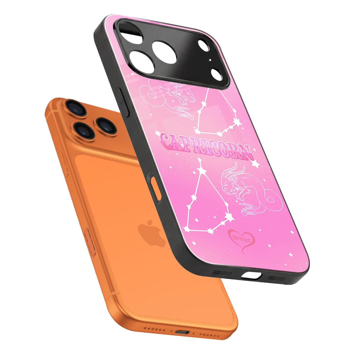 Capricorn Aura sleek iphone 17 pro cover with tempered glass back and TPU edges