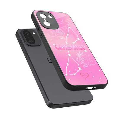 Capricorn Aura sleek oneplus 15r cover with tempered glass back and TPU edges