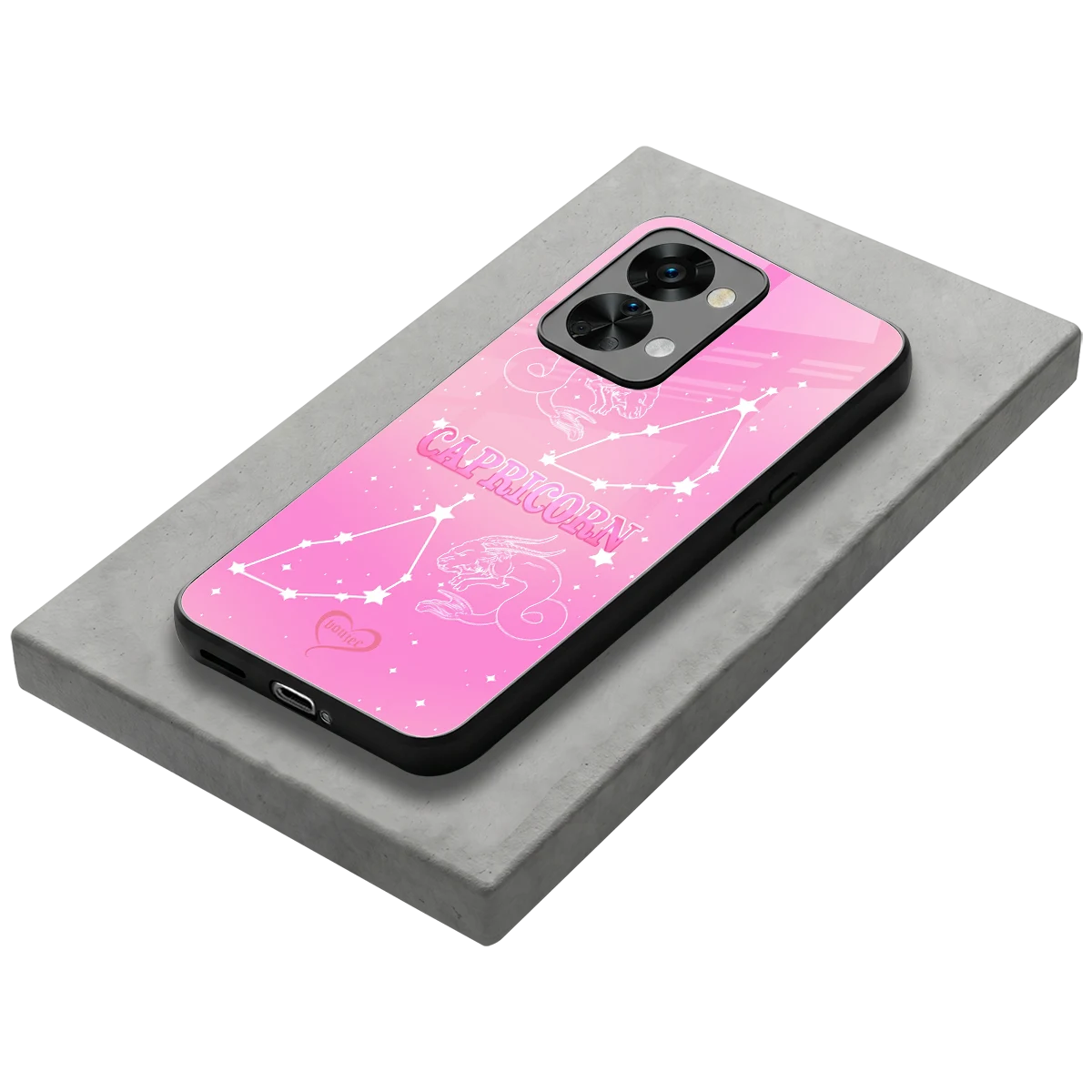 Capricorn Aura stylish phone case for oneplus nord 2t | glossy glass and slim fit