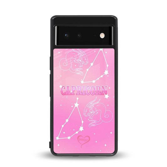 Capricorn Aura back phone cover | glass case for google pixel 6a