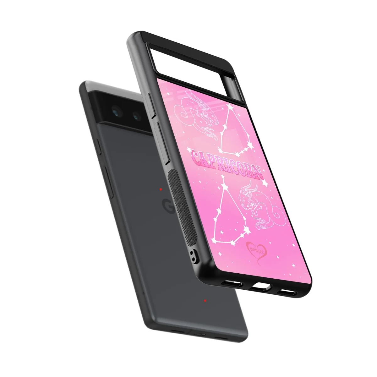 Capricorn Aura sleek google pixel 6a cover with tempered glass back and TPU edges