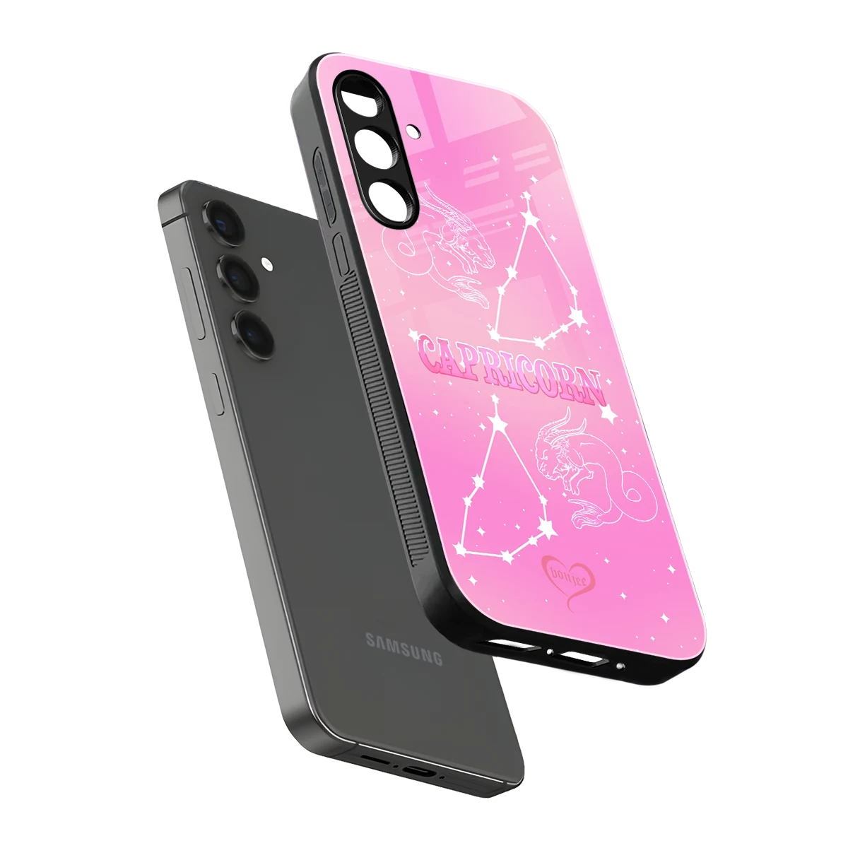 Capricorn Aura sleek samsung galaxy m35 5g cover with tempered glass back and TPU edges