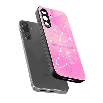 Capricorn Aura sleek samsung galaxy m56 5g cover with tempered glass back and TPU edges