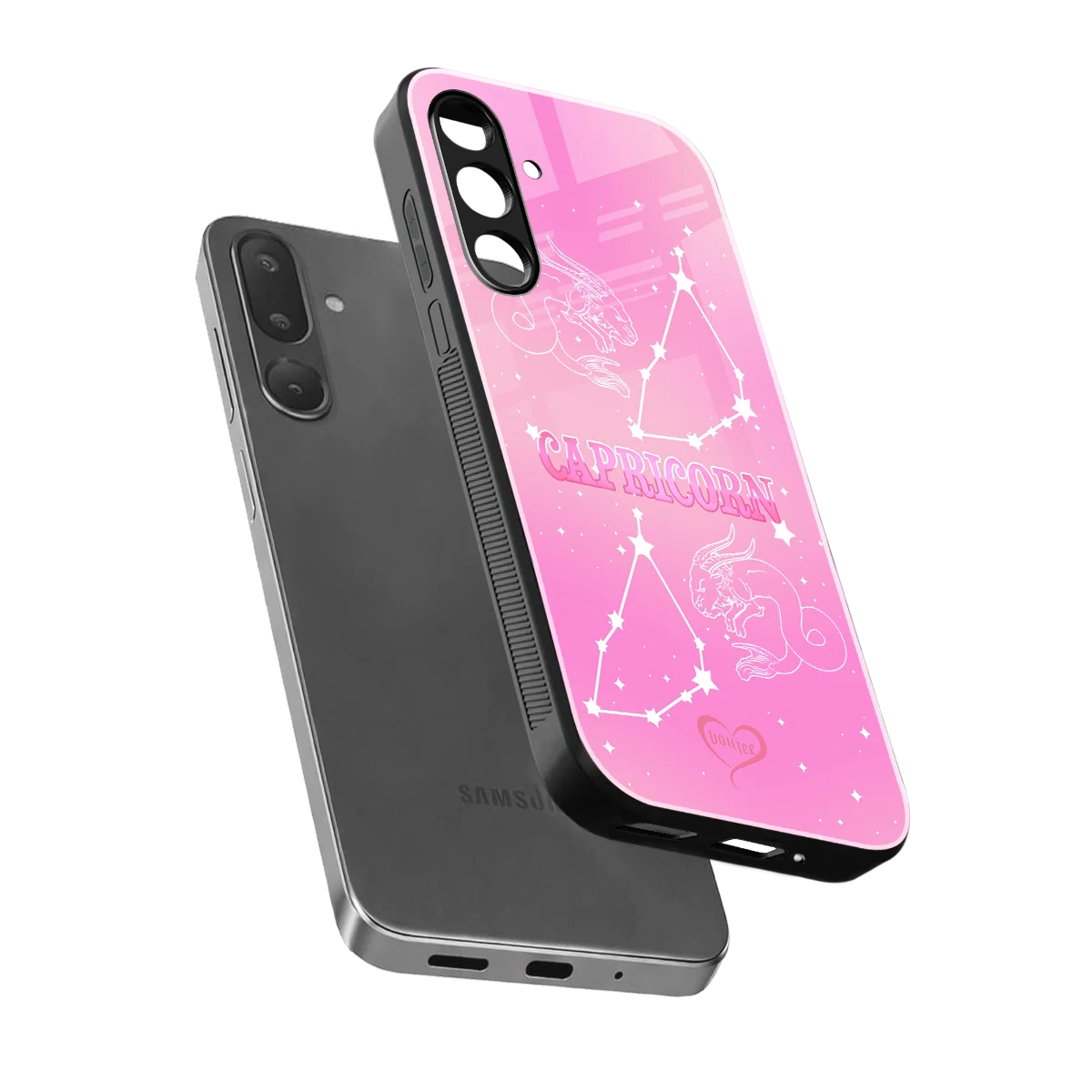 Capricorn Aura sleek samsung galaxy m36 5g cover with tempered glass back and TPU edges