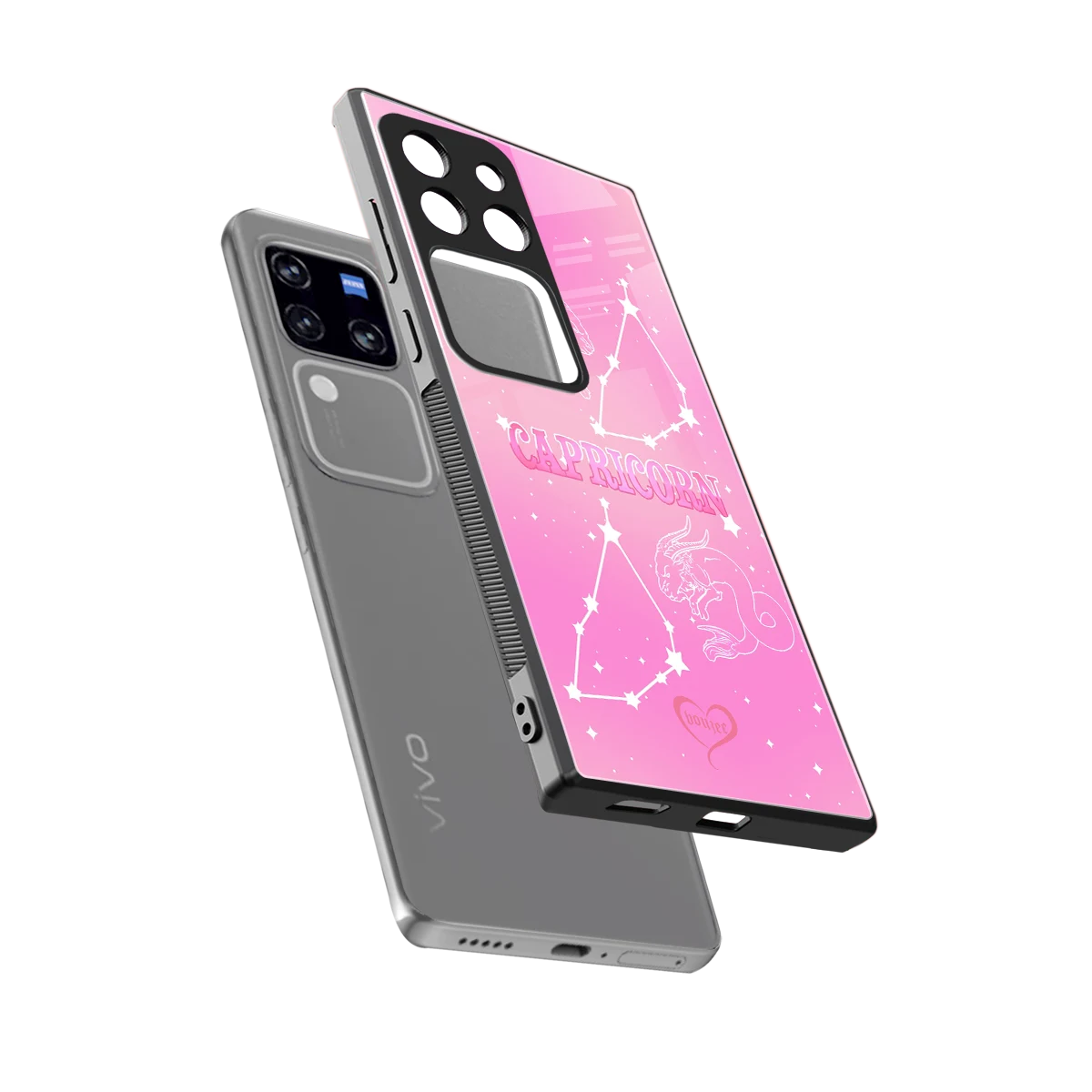 Capricorn Aura sleekvivo v30 pro cover with tempered glass back and TPU edges