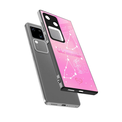 Capricorn Aura sleek vivo v30 cover with tempered glass back and TPU edges