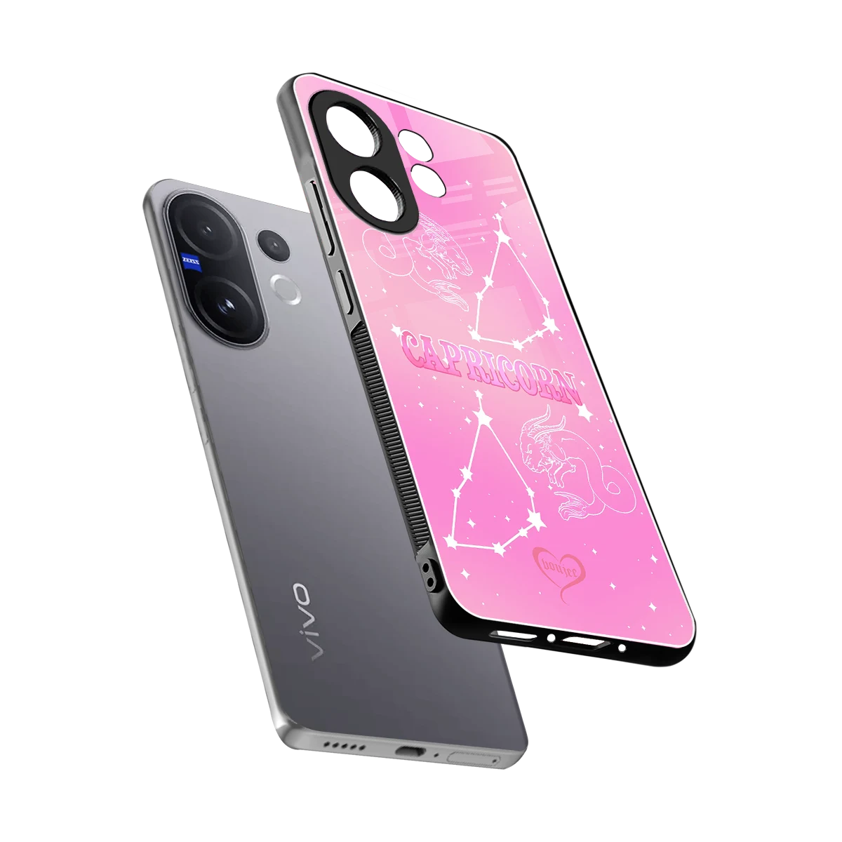 Capricorn Aura sleek vivo v60 cover with tempered glass back and TPU edges