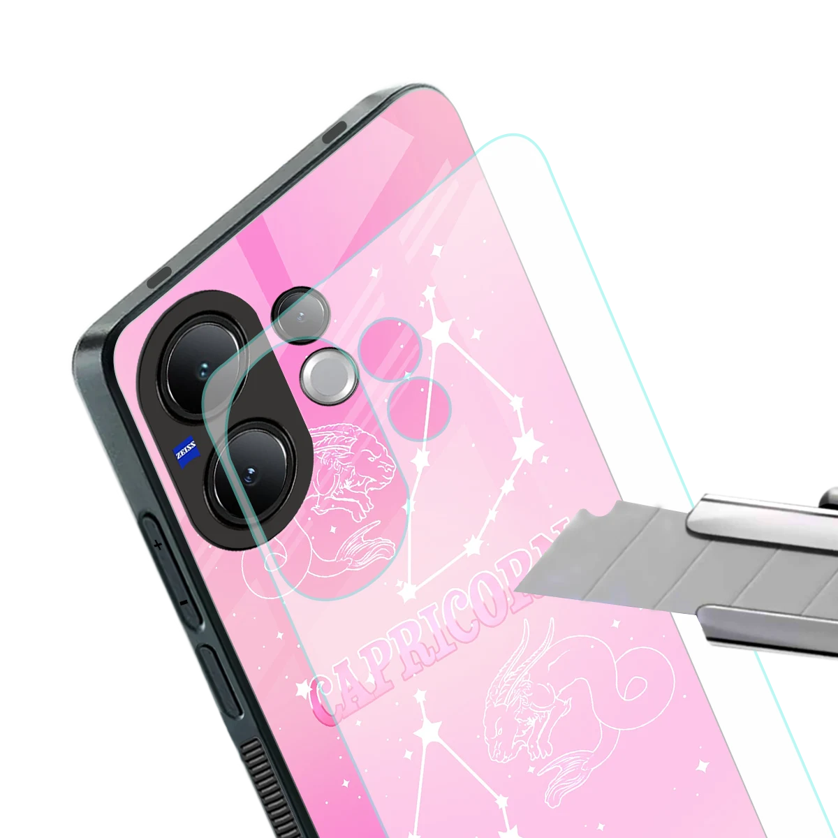 Capricorn Aura stylish phone case for vivo v60 | glossy glass and slim fit