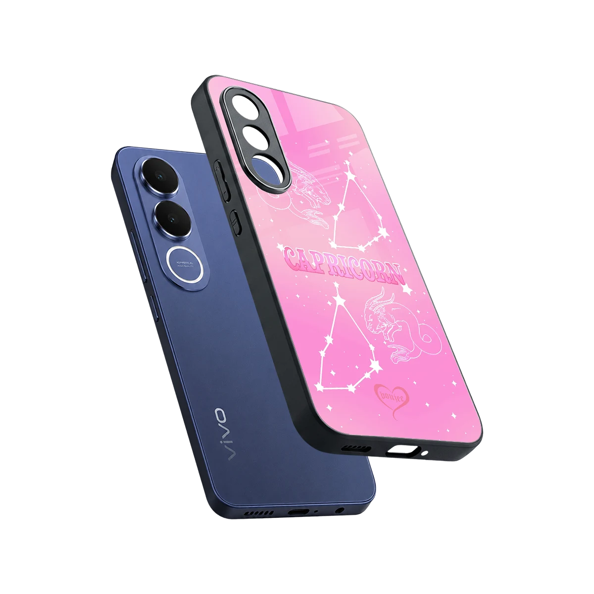 Capricorn Aura sleek vivo v70 fe cover with tempered glass back and TPU edges