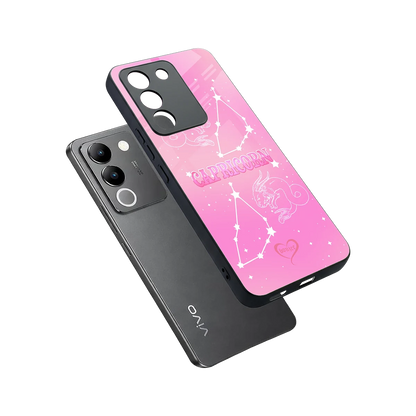 Capricorn Aura sleek vivo y200 5g cover with tempered glass back and TPU edges