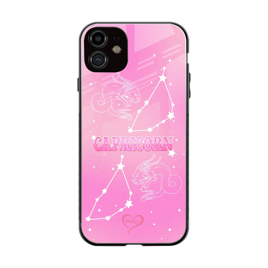 Capricorn Aura back phone cover | glass case for iphone 12