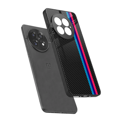 Carbon Fiber sleek oneplus 13 cover with tempered glass back and TPU edges