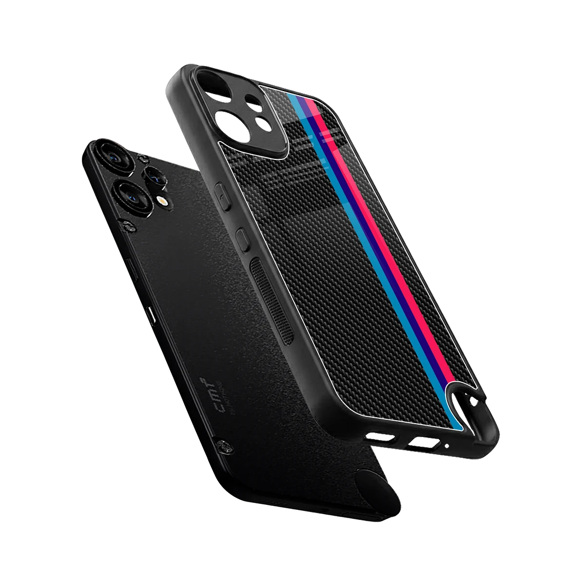 Carbon Fiber sleek cmf nothing phone 2 pro cover with tempered glass back and TPU edges
