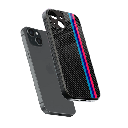 Carbon Fiber sleek iphone 13 mini cover with tempered glass back and TPU edges