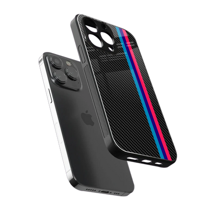 Carbon Fiber sleek iphone 13 pro cover with tempered glass back and TPU edges