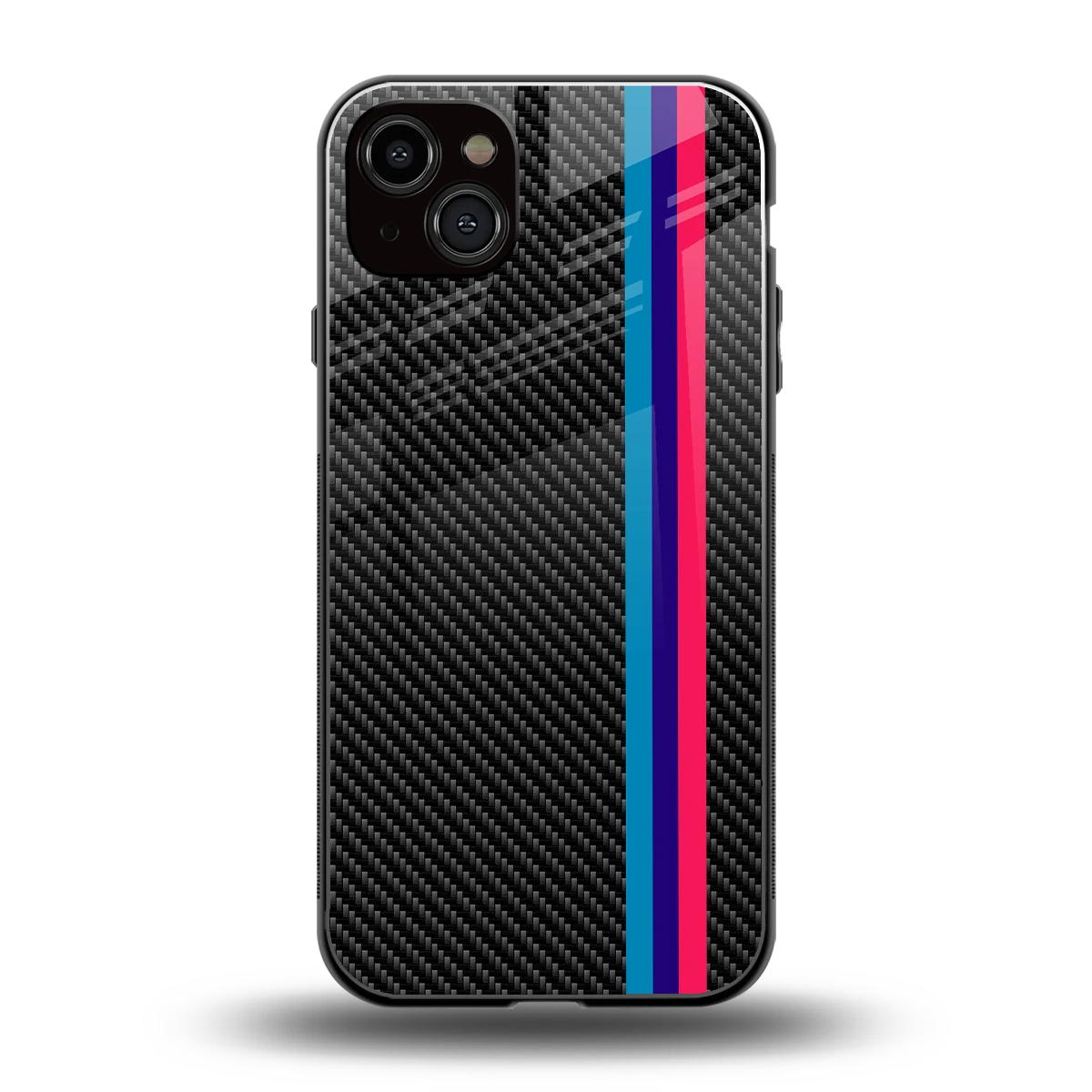 Carbon Fiber back phone cover | glass case for iphone 15 plus